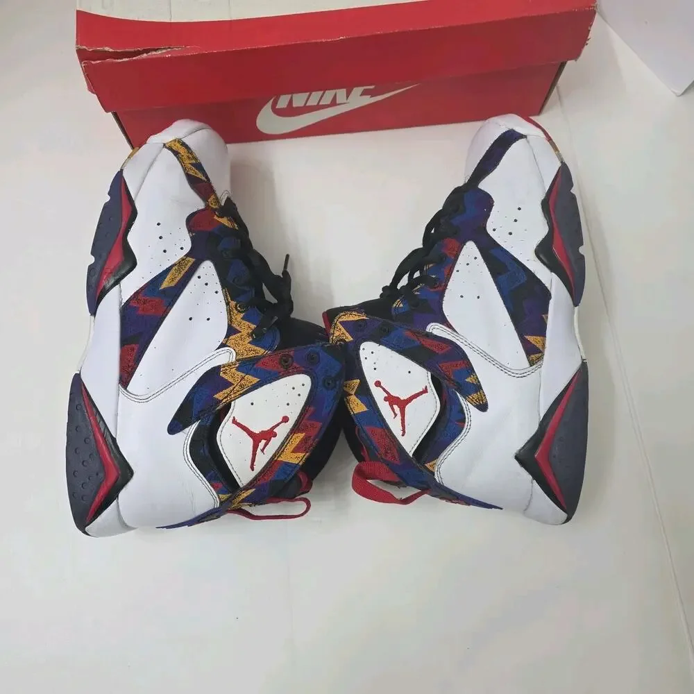Nike Air Jordan 7 Retro Nothing But Net Sweater White Sneakers w/ Box Size 8.5